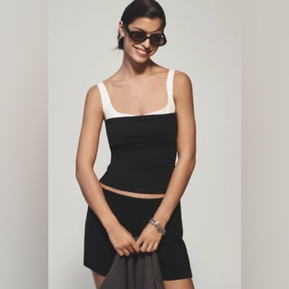 Anthropologie | Twofer Tank and Tube Top | Classic Black and Cream | NWT |‎ XL